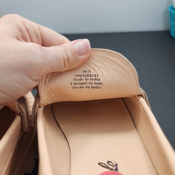 Free People Lyra Lug Sole Loafer Shoes Peach 36.5 Grunge Classic Office - Picture 8 of 10